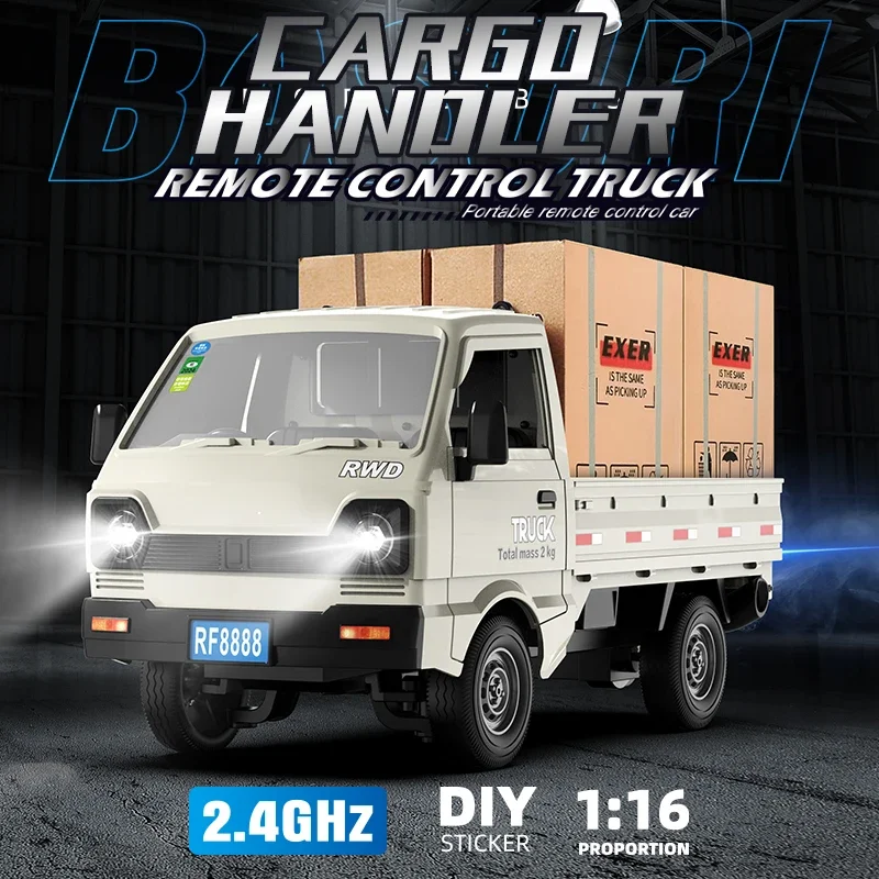 2.4G 1/16 RC Drift Truck 2WD Грузовой автомобиль со спреем Крутые фонари Детские игрушки для