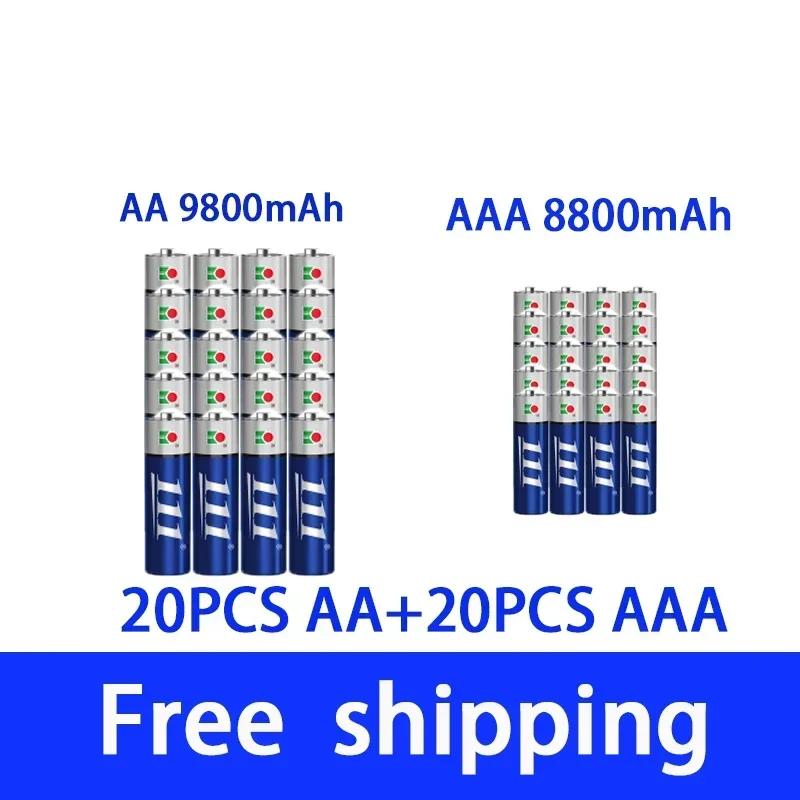 AAA + AA перезаряжаемая 1 5 V 9800mah-1 8800mAh щелочная батарея игрушка-фонарик watch MP3 плеер