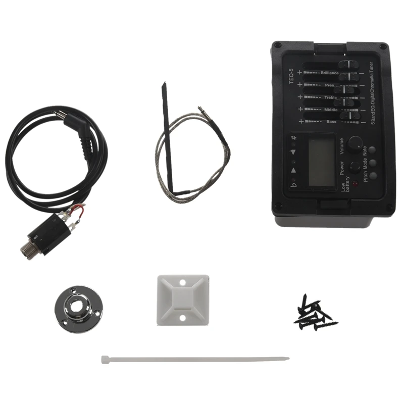 

5 Band Acoustic Guitar Preamp EQ Equalizer Classical Acoustic Guitar Amplifier Digital Blend Tuner Piezo Pickup