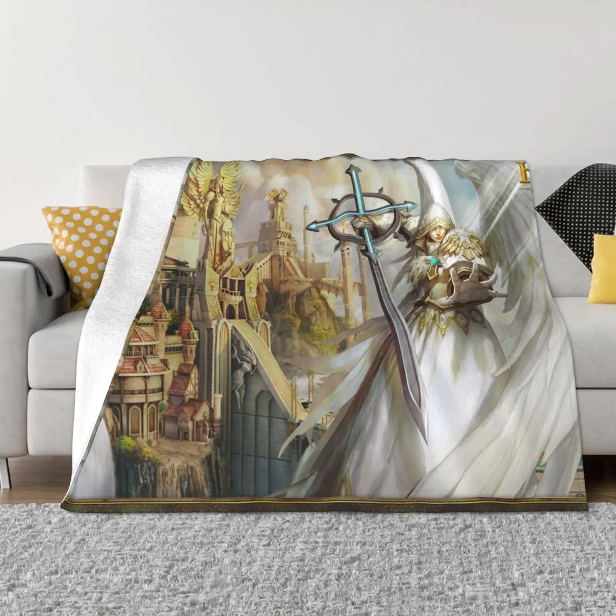 

Heroes of Might and Magic Game Blanket Flannel Spring Autumn Gold Man Warm Throws For Winter Bedding