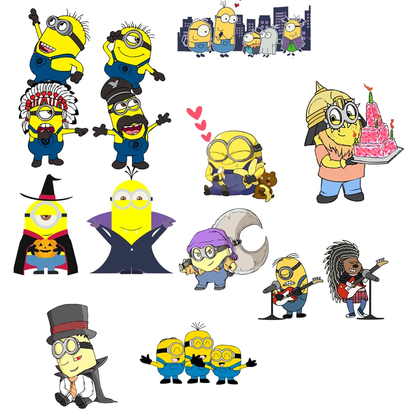 

Minions Heat Transfer Stickers on Clothes Lovely Patches Kids DIY Clothing Patch Iron on Clothes for T-shirt Sweatshirt Decor