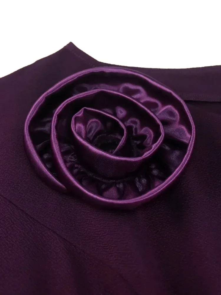 Модное плиссированное фиолетовое платье с принтом для женщин шикарные солнечные