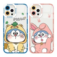 stylish cute japan anime doraemon phone case for iphone 13 12 11 pro x xs max xr se20 7 8 6 plus transparent cover matte coque