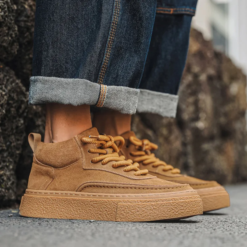 Мужские повседневные замшевые ботинки в британском стиле уличные ковбойские