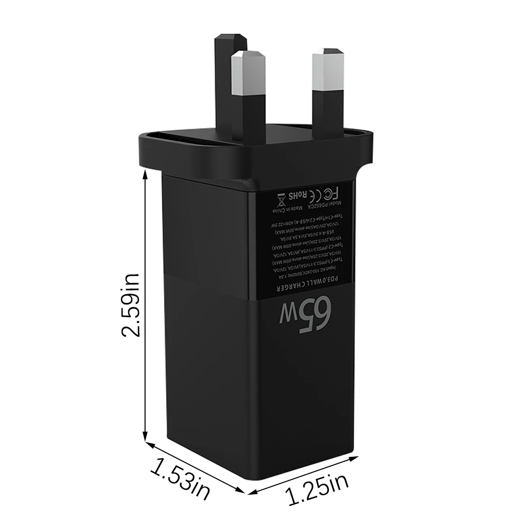 

65W USB Type-C Charger Quick Charge QC 3.0 USB-C Type C Fast USB Charger For iPhone 12 Pro Max Macbook Charging Adapter