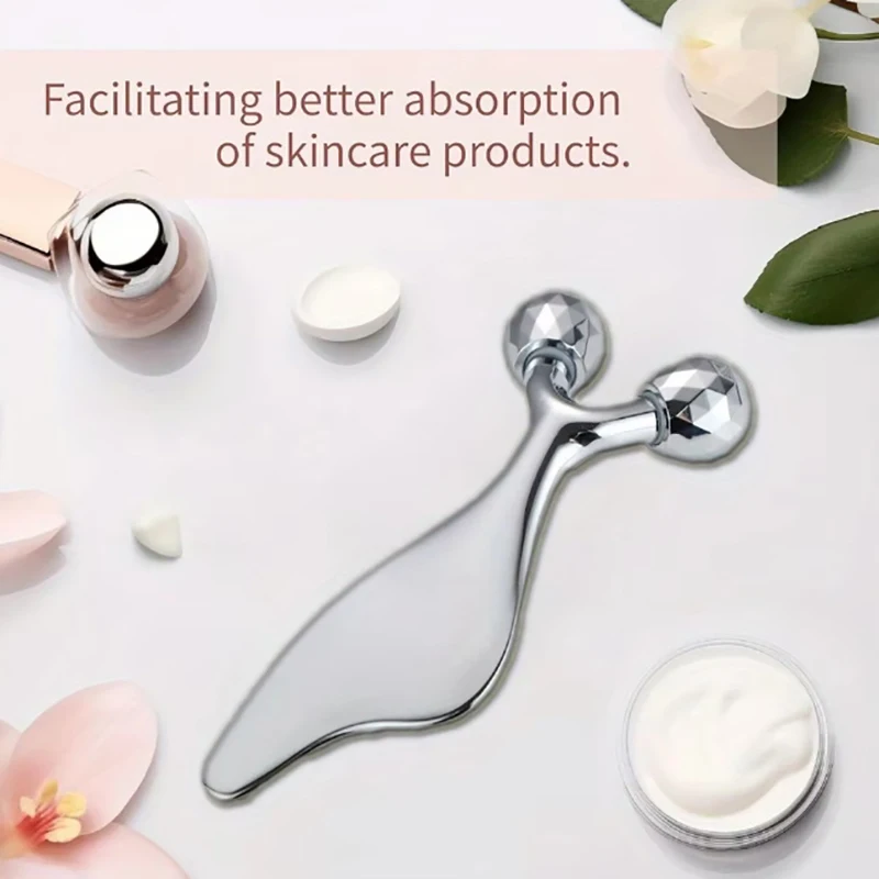 3D-массажер для лица 2 в 1 массажный инструмент Гуа Ша холодный ролик глаз