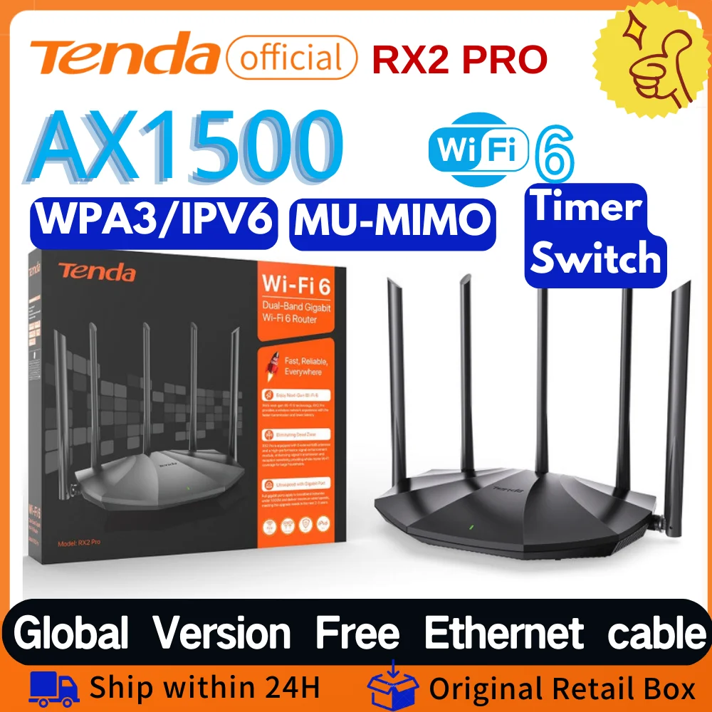 

Tenda WIFI 6 Gigabit Router AX3000 3000mbps Dual-Band Wireless Repeater 2.4G&5Ghz AX1500 AC2100 Tenda Internet WIFI MESH Router