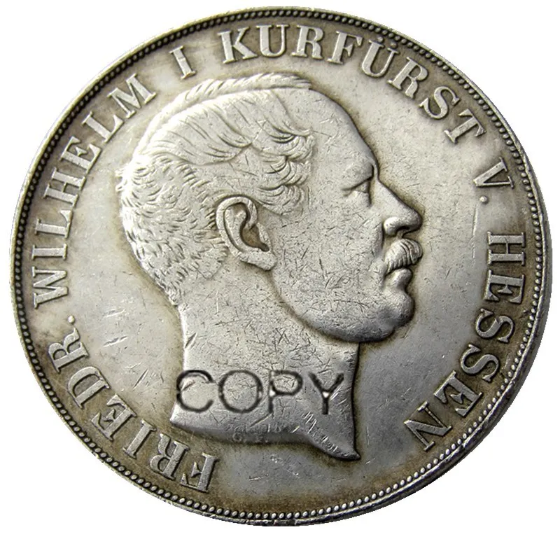 Двойной слой, 2 thaler, Hessen-Kassel 1854 Посеребренная копировальная монета