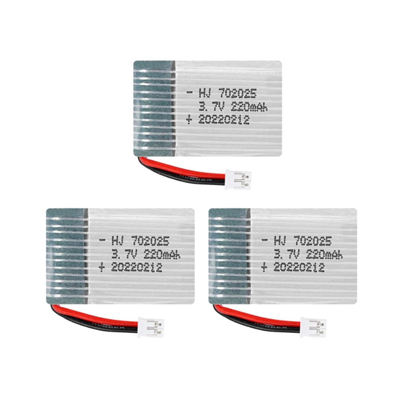 

3Pcs 3.7V 220mah Battery For E010 T36 NH010 F36 H36 LIPO BATTERY For HS210 GD65A AT-66 751823