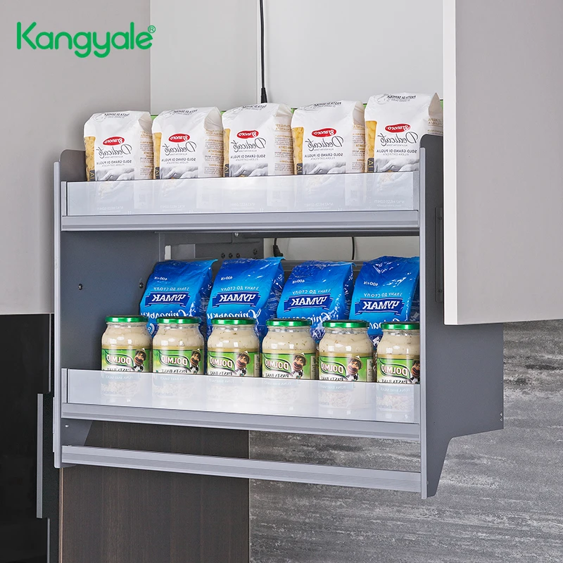 Фото Система подъема для высоких кухонных шкафов Kangyale: электрическая подъемная корзина для кухни с функцией подъема и опускания №2