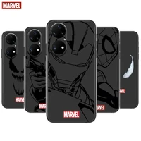 iron man spiderman phone case for huawei p50 p40 p30 p20 10 9 8 lite e pro plus black etui coque painting hoesjes comic fas