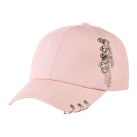 baseball hat trendy summer buckle metal hoop decor unisex hat outdoor accessory women hat men cap