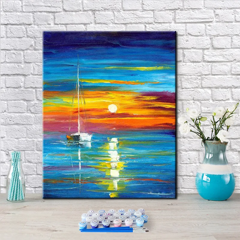 

4294Ann-Tulip diy digital oil painting oil painting acrylic flower painting explosion hand-filled landscape painting