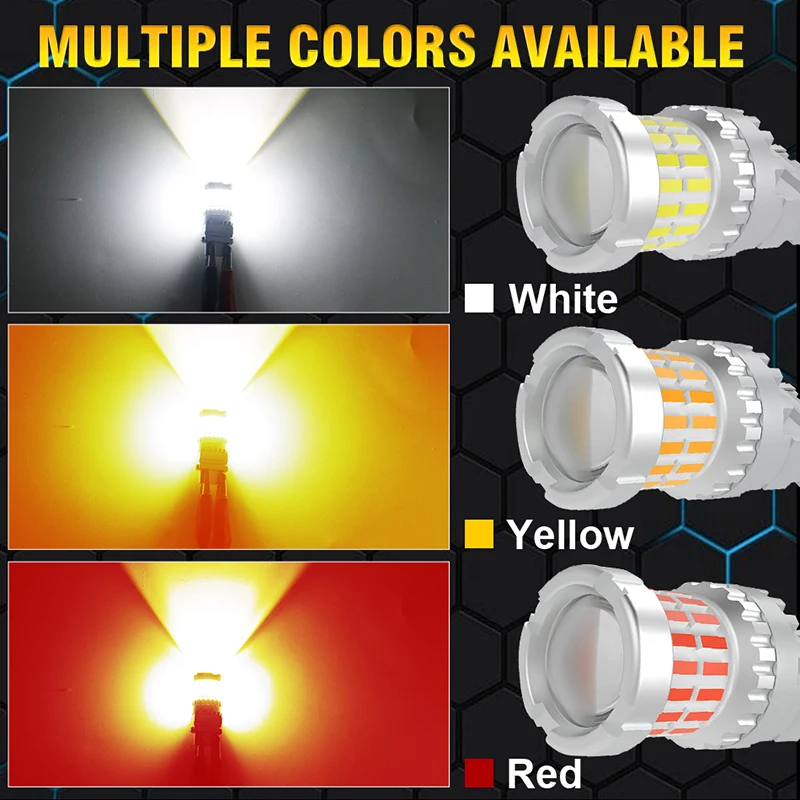 2X T20 LED 7440 7443 Led WY21W W21W Светодиодные лампы Автомобильная сигнальная лампа T25 P21W 3156 3157