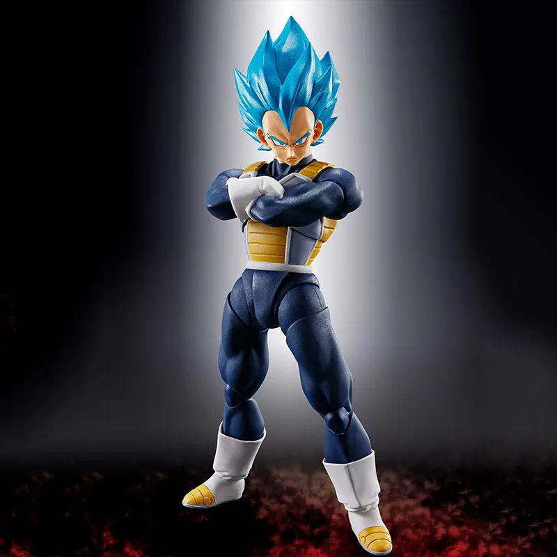 Фото Фигурки героев аниме Dragon Ball Z Shf Super Saiyan God Blue Vegeta, фигурки героев Dbz Guard, 16 см, игрушки, статуя, Коллекционная модель, кукла в подарок №2