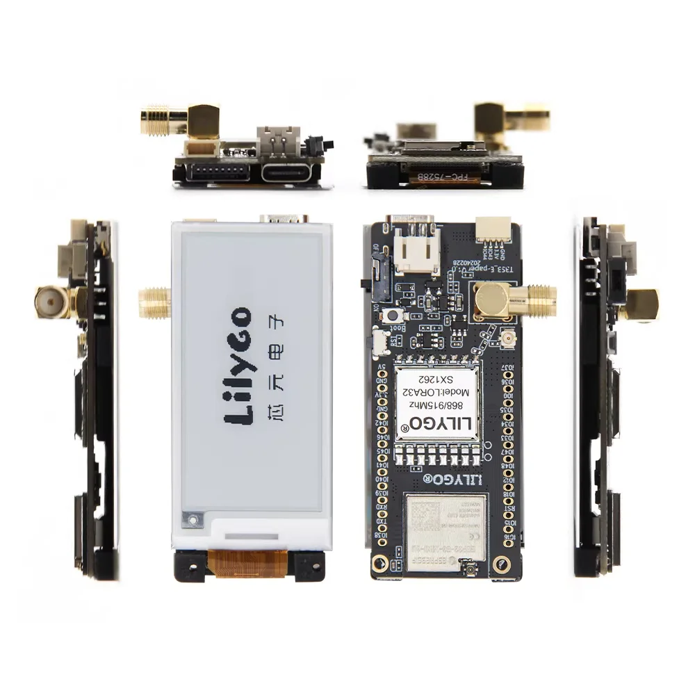 Фото ЛИЛИГО ®   Плата-модуль для разработки T3S3 E-Paper ESP32-S3 LoRa с 2,13-дюймовым E-Ink дисплеем №4