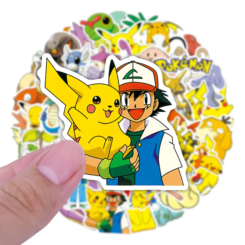 

100pcs Anime Cute Pokemon Stickers for Laptop Phone Skateboard Luggage Car Waterproof Vinyl Kids Cartoon Stickers Decals