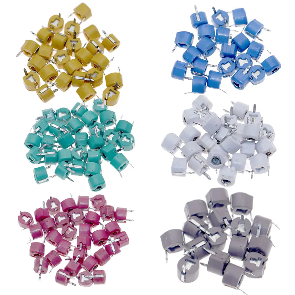 50 шт./лот 6 мм переменный керамический конденсатор 5PF 10PF 20PF 30PF 40PF 50PF 60PF 70PF 120PF