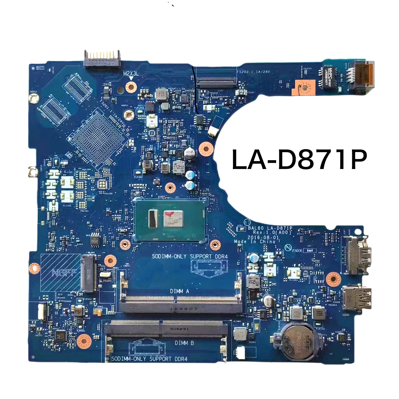 

LA-D871P подходит для DELL Inspiron 5565 5566 материнская плата BAL60 LA-D871P 0J922J J922J материнская плата 100% протестирована Полная работа