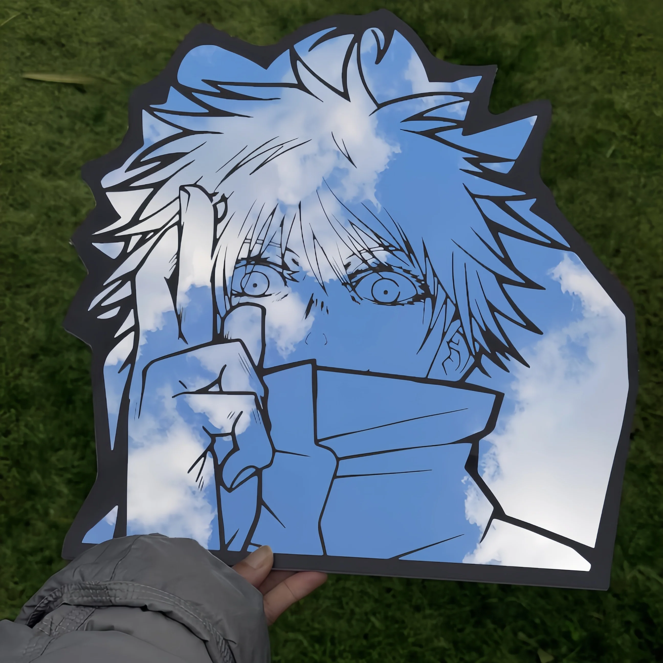Фото Зеркало Jujutsu Kaisen Gojo, ручная работа, аниме-зеркало, эстетичный декор для стен, уникальный подарок для фанатов аниме и детей. №1
