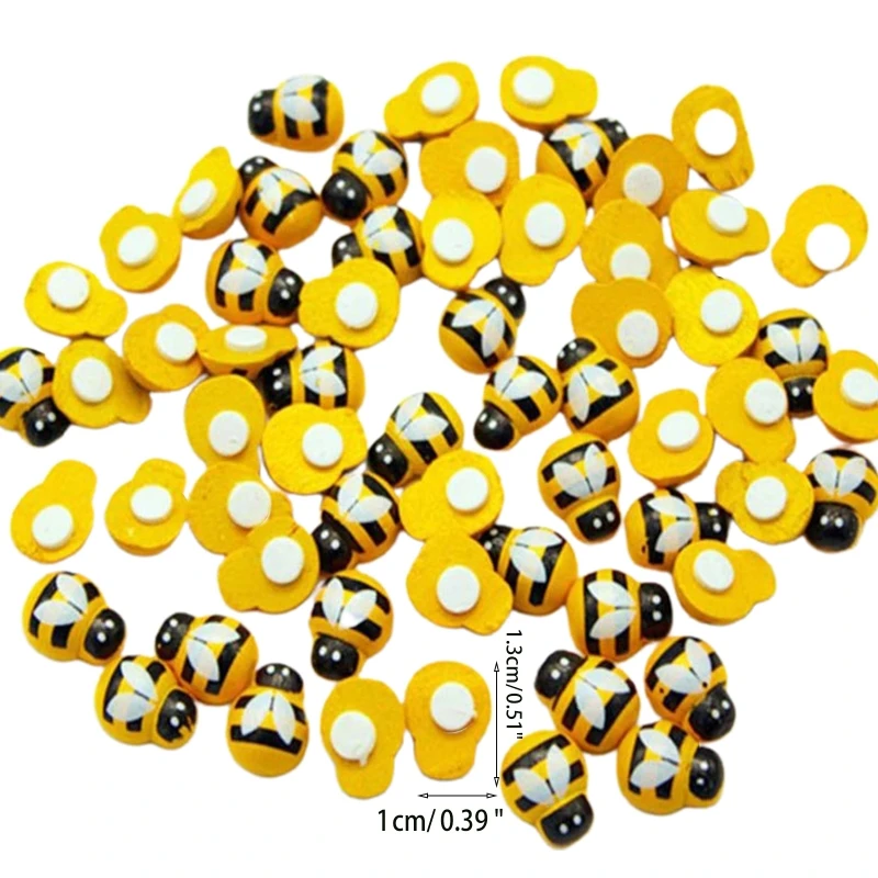 100 шт. самоклеящиеся маленькие деревянные шмели для скрапбукинга