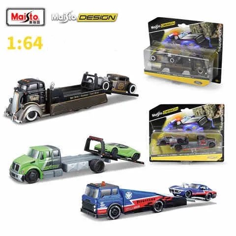 

Maisto Design Tractor-Trailer Diecast Toy 1/64 Alloy Model Car Model Vehicle with Case Gifts For Kids Boys and Girls