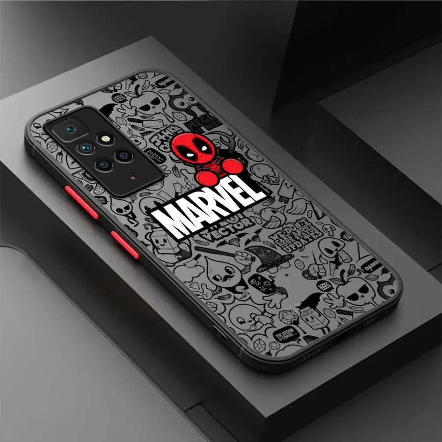 Матовый чехол для Xiaomi Redmi Note 11 13 Pro Plus 10 12 9S 12S 12C 9 8 K40 10C A1 8T 13C Чехол телефона Marvel Iron Man