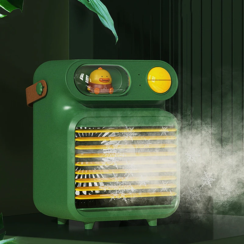 

Small portable fan, cute doll portable charging strong wind