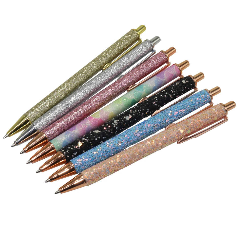 

3 Pcs Glitter Sequin Crystal pen High-end gift Writing pen Student stationery Writing Metal pen Highest quality writing pen