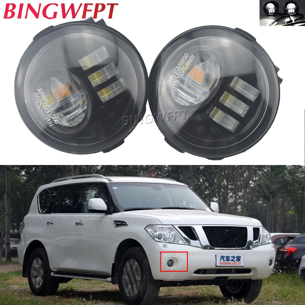 

Lens LED Fog Lights For Nissan Tiida X-Trail T31 Note Qashqa Murano Patrol 3 Rogue Versa 2004-2015 Fog light Headlight Fog Lamp