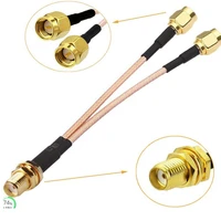 free shipping new high quality low loss rg316 extension fpv antenna cable sma female to 2 sma male rf coax crimp cable adapter