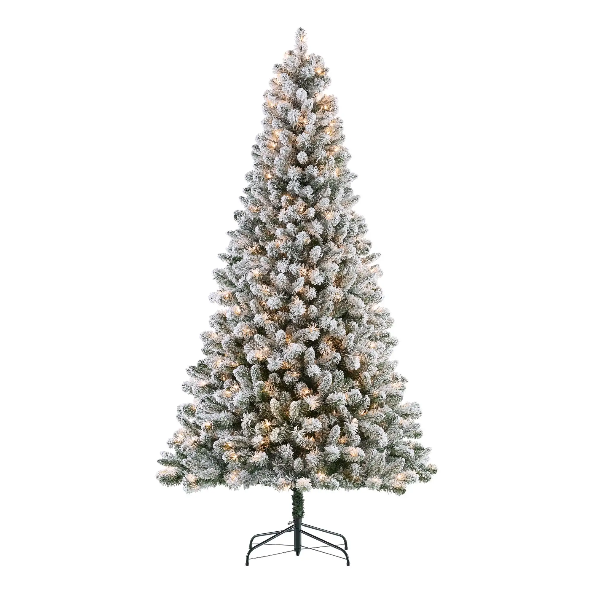 

7.5 ft Pre-Lit Flocked Frisco Pine Artificial Christmas Tree, 350 LED, Green, 7.5 ft, by Holiday Time