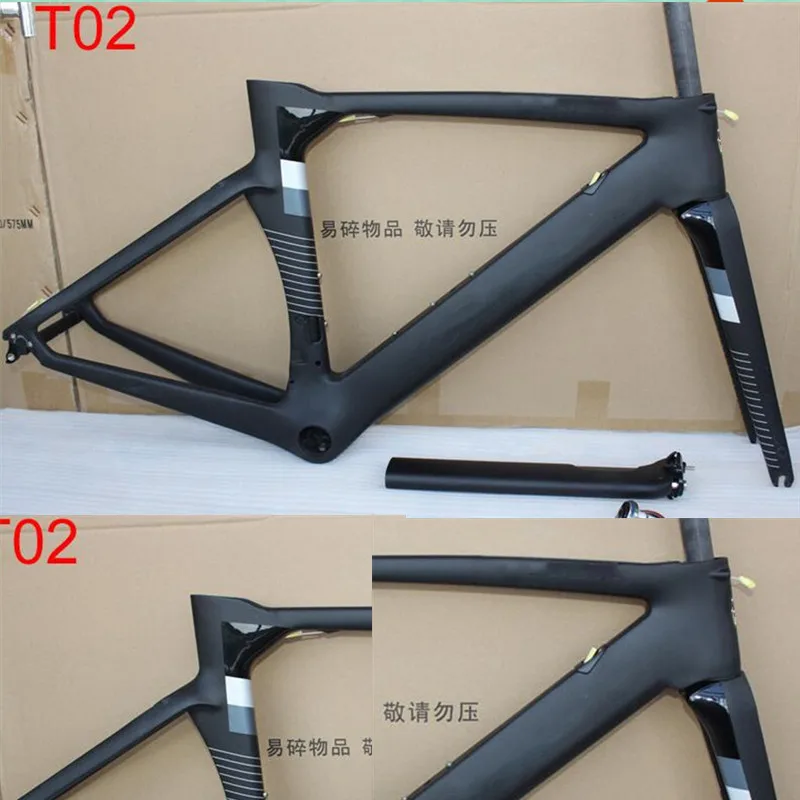 

BOB Concept Frames and handlebar T1000 UD Matte Carbon Road Frame Carbon Road Bicycle Frameset C64 BB386 Black Red Color