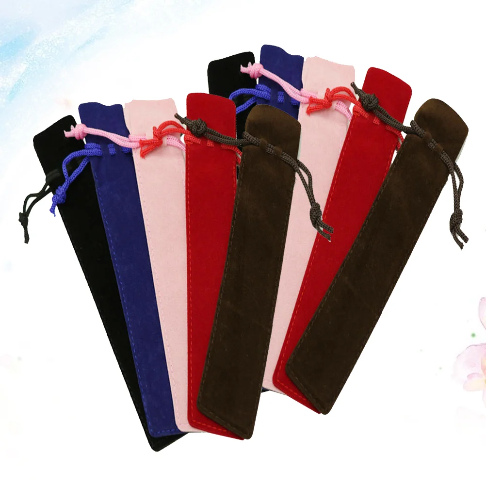 

Pen Pouchsleeve Casedrawstring Holder Single Pouches Bagsflannelvelvet Storagecases Bulk Planner Blue Packaging Painting Pens