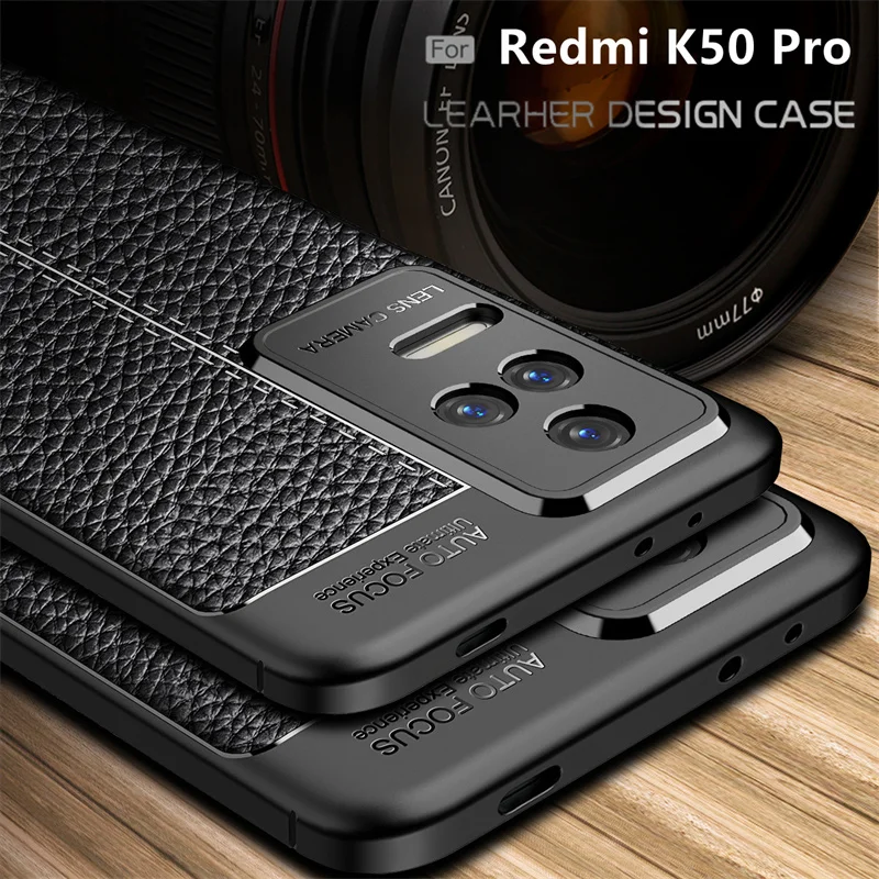 

For Cover Xiaomi Redmi K50 Pro 5G Case For Redmi K50 Pro 5G Capas Back Bumper TPU Soft Leather For Fundas Redmi K50 Pro 5G Cover