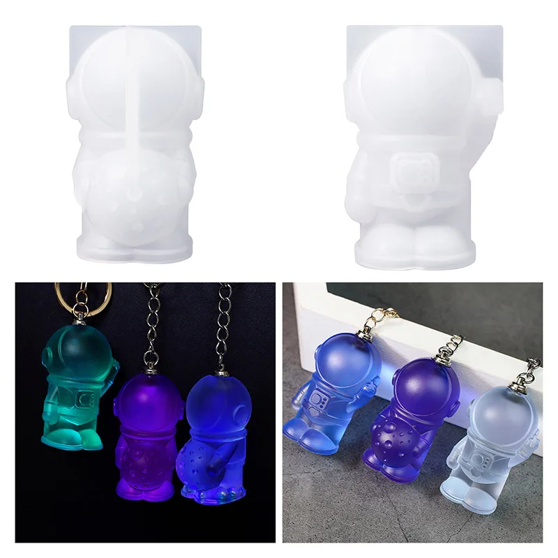 

DIY Crystal Epoxy Moon Astronaut Silicone Mould Lantern Keychain Pendant LED Light Bulb Ornament Bag Pendants Ornament Mould