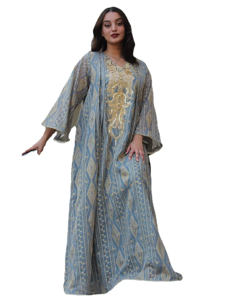 

Evening Dresses Women New Arrivals Green Chiffon Gold Sequins Embroidery Luxury Elegant Party Formal Women Dresses 2023