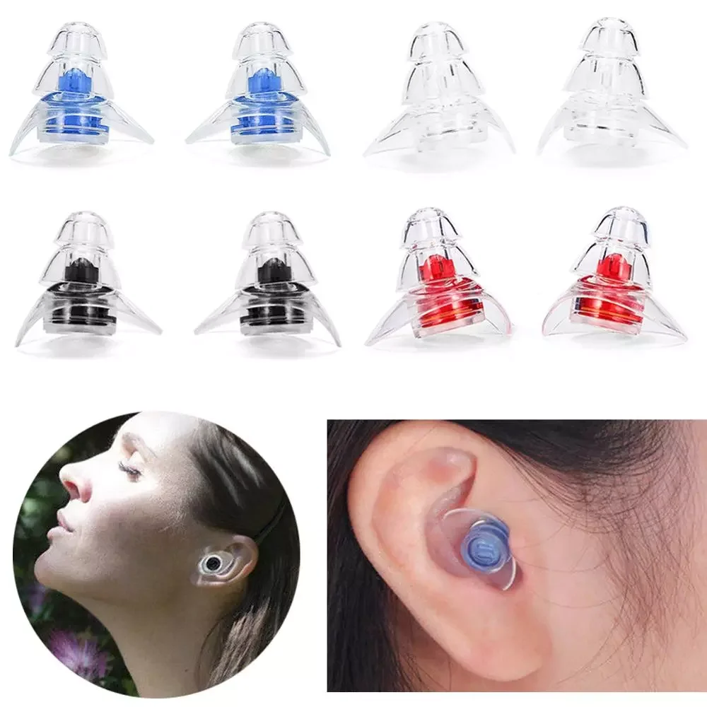 

Anti-noise Ear Plugs Ear Protection Soft Silicone Reusable Music Earplugs Noise Reduction For Sleep DJ Bar Bands Sport W/ Case
