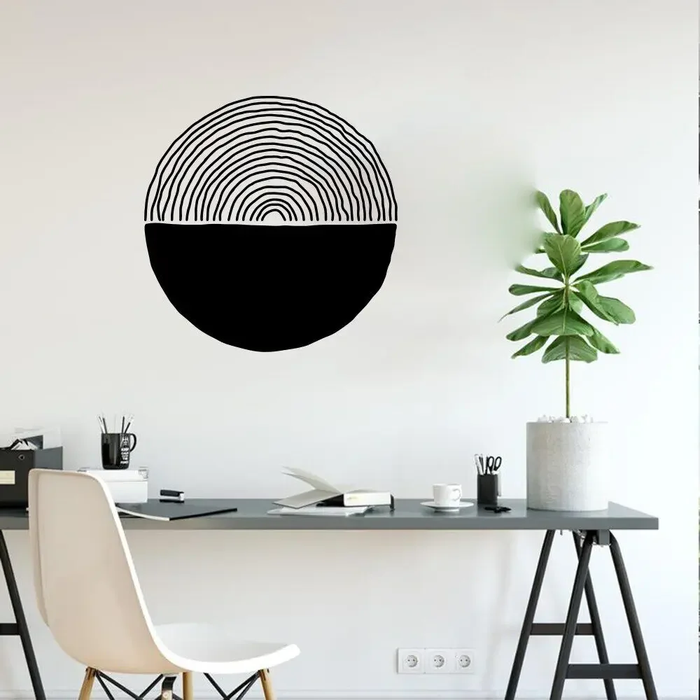 Большие круглые минималистичные радужные настенные наклейки в стиле бохо для