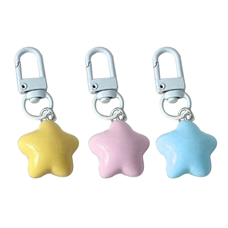 

Y2k Girl Heart Acrylic Five-Pointed Pendant Colorful Bead Keychain Sweet Car Bag Accessory Phone Pendant
