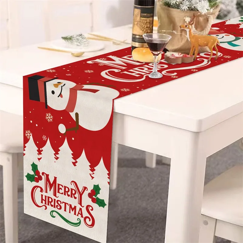 

Christmas Linen Table Runner Table Flag Christmas Decoration For Home Product Christmas Gift Natal Noel 2023 New Year Gift