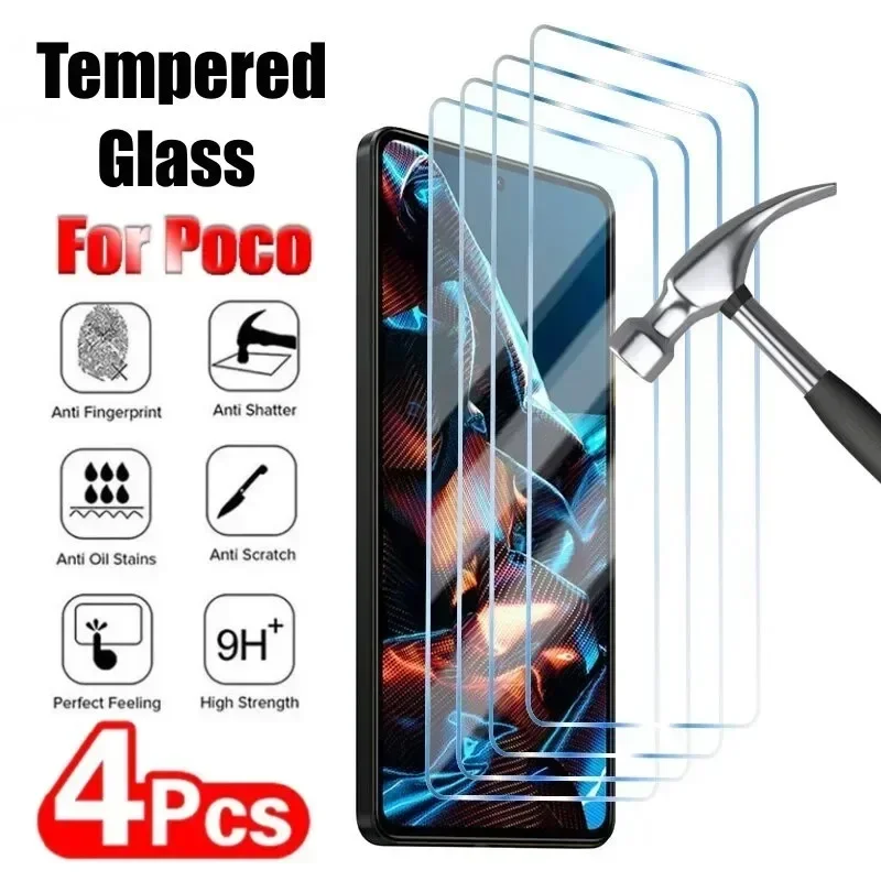 

Защитное стекло для Poco X3 Pro X3 NFC M5S M5, Защитная пленка для экрана Xiaomi Poco F3 F4 GT F2 Pro M3 M4 X4 Pro, зеркальное стекло