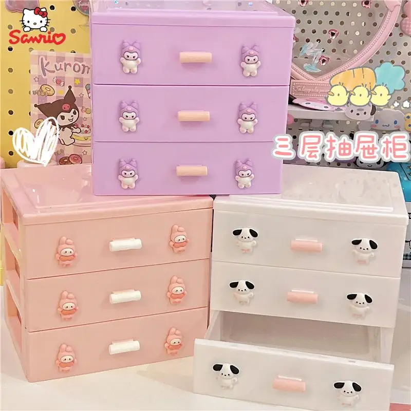 

Милый Sanrios Hello Kittys Cinnamoroll Kuromi мультфильм аниме милый Рабочий стол большой ящик для хранения студенческие канцелярские принадлежности коробка для хранения подарок