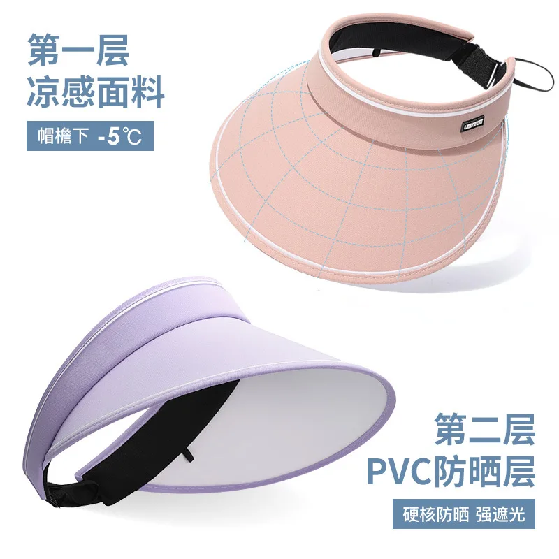 Summer Wide Brim Sun Visor Hat Adjustable UV-proof Fashion New Hats Portable Outdoor Sports Caps Casual Beach Cap for Women Men