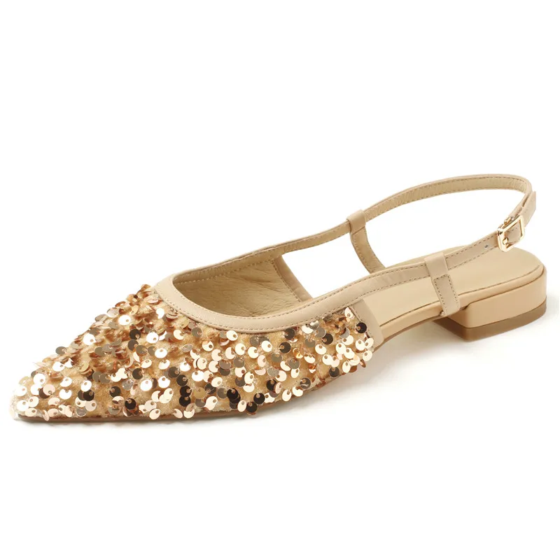 

Bling Bling Charm Sexy Fashion Women's Single Shoes Sandalias De Mujer Verano 2023 Zapatos Mujer Elegantes Con Tacones Bajos