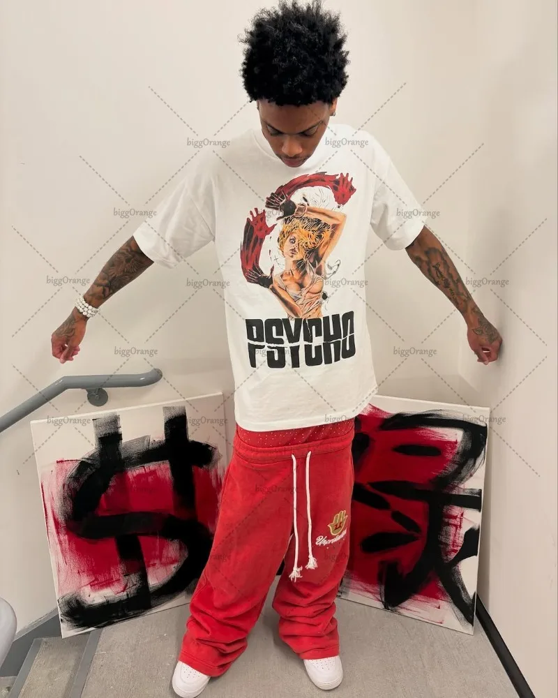 Новинка 2025 европейские и американские мужские белые топы уличная модная одежда