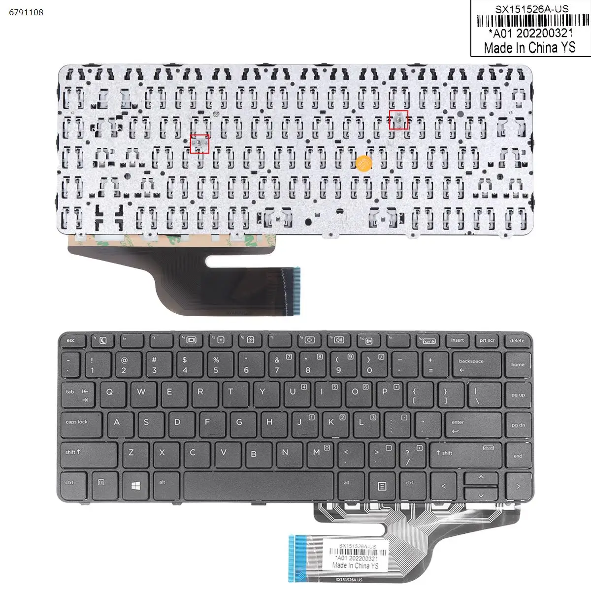 

Клавиатура US для ноутбука HP PROBOOK 430, G3 440, G3 446, G3 430, G4 440, G4, черная рамка, без подсветки, без точки