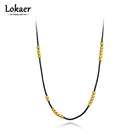 Женское Ожерелье-чокер Lokaer, цепочка из нержавеющей стали с круглыми бусинами, позолоченная цепочка 18 карат, чокер в богемном стиле для вечерние, N21287