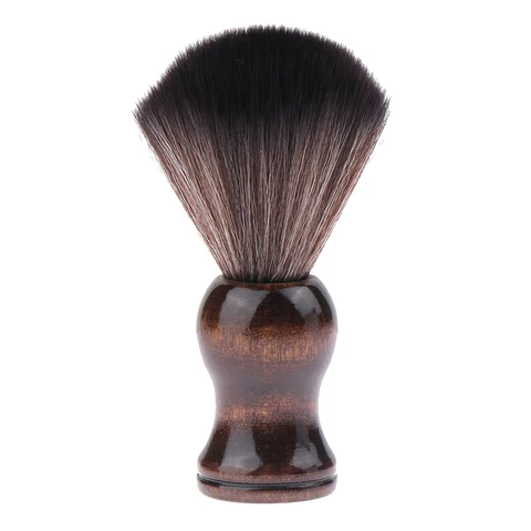 Натуральная бритвенная щетка с деревянной ручкой, Мужская бритвенная щетка из барсука, мужской парикмахерский салон, устройство для очистки лица и бороды, инструмент для бритья