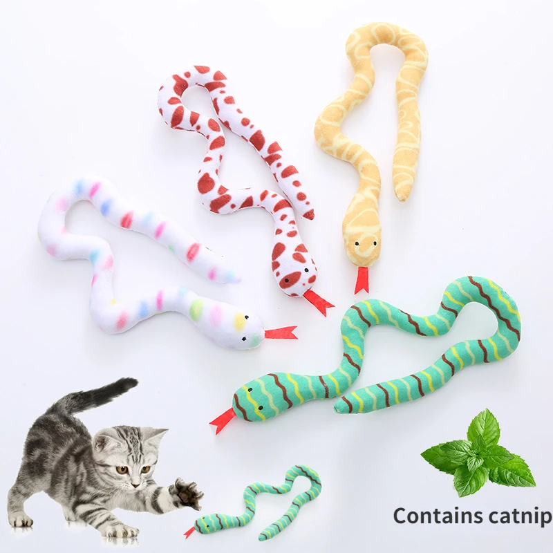

Catnip Toy Interactive Toy Plush Cat Toy Gluttonous Snake Bite-Resistant Molar Interactive Toy Gift For Cat Pet Accessories